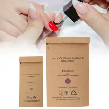 100шт за еднократна употреба стерилизация козметика инструмент за нокти чанта дезинфекция машина аксесоари за нокти