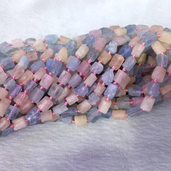 Естествен истински минерални суровини синьо, розово аквамарин beryl Морганит самородно свободна форма свободни груб мат разнообразни мъниста 6-8 мм 05395