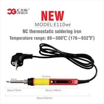 Нови 110V / 220V EU/US / AU ROHS CXG E60WT / 90WT / 110WT LCD температура на цифров led електрически регулируеми поялник + съвети