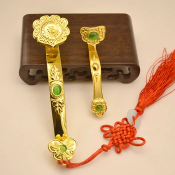 Китайски Амулет занаяти Златен благоприятен Жуйи подаръци мебели за дома Фън Шуй силата на скиптъра Украса Украса късмет