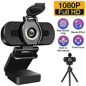 Уеб камера Full hd 1080P Live Video уеб-камера с капак ABS оптични лещи USB Plug And Play уеб-камера с микрофон
