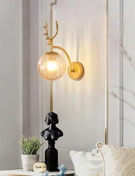 2020 Nordic творчески монтиран на стената лампа луксозна дневна спалня нощна лампа за четене постмодернистские стъклени стенни лампи Led огледало на светлината