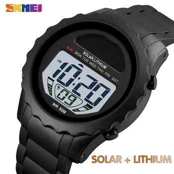 SKMEI мода мъжки часовник със слънчева храна цифров часовник водоустойчив часовник Chrono цифрови ръчни часовници за студенти от мъжки пол Montre
