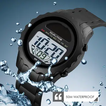 SKMEI мода мъжки часовник със слънчева храна цифров часовник водоустойчив часовник Chrono цифрови ръчни часовници за студенти от мъжки пол Montre