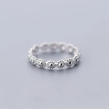 MloveAcc 925 сребро Darling Daisy Flowers пръстен за жени сватба Sun Flower оригинални изискани бижута