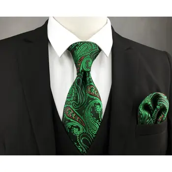 Синьо зелено Пейсли вратовръзка комплект за мъже вратовръзка с покет квадратна носовым шал, розов луксозен сватбен гост подарък за Коледа твърди точки
