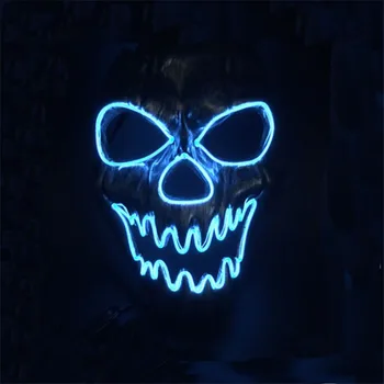 Студена светлина маска фестивал led череп маска на скелет на магия под наем ски череп половина на лицето Маска за Хелоуин LED Маска на череп
