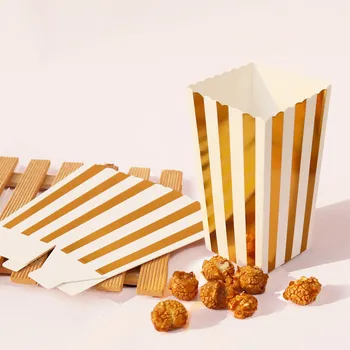 Пуканки хартия кутии бонбони лечение полза чанта Златен Снек опаковъчна хартия ленти Dots кутии Сватба, Рожден Ден Украса на чанти