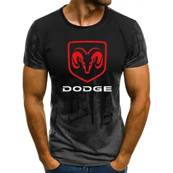Мъжки къс ръкав Dodge Car Logo мъжка тениска лятна ежедневни памучни градиент тениска мода, хип-хоп Harajuku на мъжката марка Tee