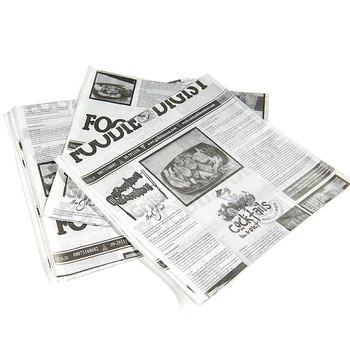 30x30cm вземане 100pcs Newspaper Pattern Baking амбалажна хартия пържени картофи сладкарски изделия, хляб, храни маслостойкая хартия