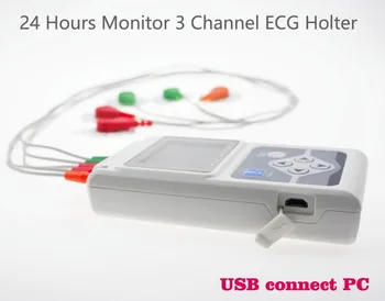 Инструмент за диагностика TLC9803 преносим кабелен мониторинг на сърцето канал 3 динамична ЕКГ система на 24 часа ЕКГ записващо устройство, монитор Система Halter
