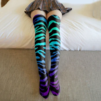 Модерен тънък, бедрата-високи чорапи дамски найлонови компресия дълги чорапи жени Kawaii Casual Българ Femme Секси Over the Knee Socks