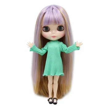 Ледена DBS Blyth кукла BL1049 / 0538 лилаво и кафяво коса бяла кожа съвместно тялото 1/6 30 см