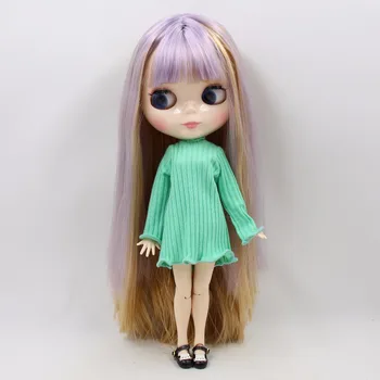 Ледена DBS Blyth кукла BL1049 / 0538 лилаво и кафяво коса бяла кожа съвместно тялото 1/6 30 см