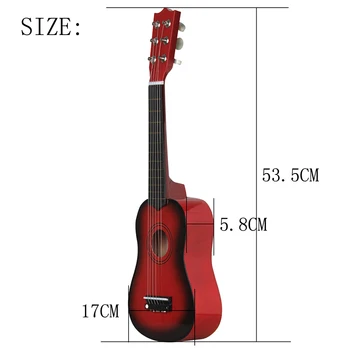 21-инчов Преносим мини-китара е 6 струни ukulele деца начинаещи образователна играчка за Децата начинаещи домашно обучение подарък