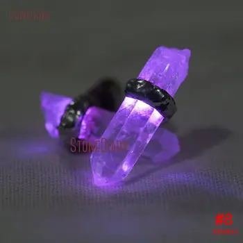 Шарм led обеци светват светещи природолечението нередовни прозрачен кварц и планински кристал камък обеци за женски коледни подаръци
