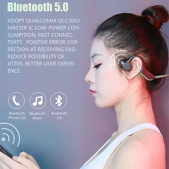 J20 костната проводимост на шийката на каишка Bluetooth слушалки 5.0 стерео хендсфри спортни слушалки с микрофон за фитнес работи