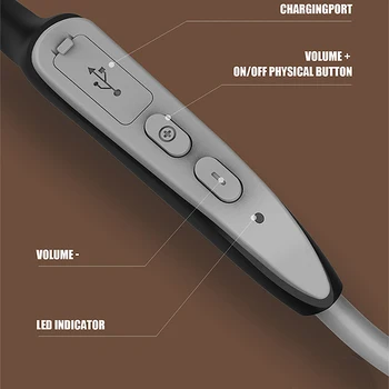 J20 костната проводимост на шийката на каишка Bluetooth слушалки 5.0 стерео хендсфри спортни слушалки с микрофон за фитнес работи