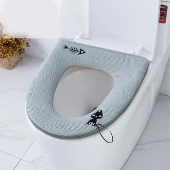 2020 цип на капака на седалката на тоалетната чиния капак подложки топла мека капак на тоалетната чиния карикатура тоалетка мат аксесоари за баня s2