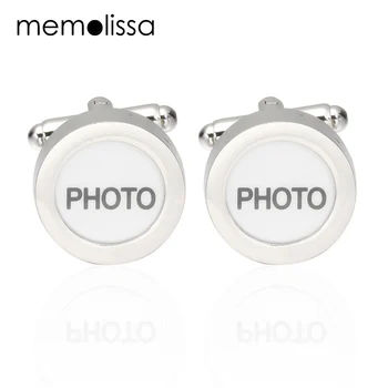 MeMolissa риза родословни обици за мъжка марка маншет бутон снимка дисплей сватбени копчета за ръкавели високо качество на Златен abotoaduras бижута