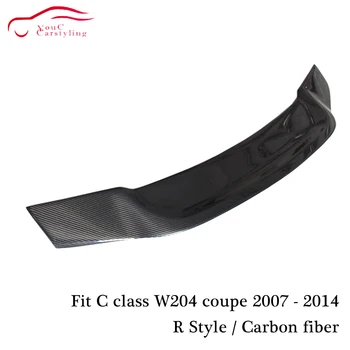 W204 Carbon Fiber заден спойлер, крило на багажника на багажника Устна за Mercedes W204 C 2-врати купе, C300 C350 C400 2007-