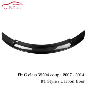 W204 Carbon Fiber заден спойлер, крило на багажника на багажника Устна за Mercedes W204 C 2-врати купе, C300 C350 C400 2007-