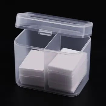 Прозрачни кутии за съхранение за нокти 2021 нокти кърпа за съхранение на мода висок капацитет памук парче кутии