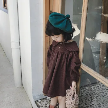 Gooporson есенни Детски рокли за момичета, модерно клетчатое принцеса рокля с дълъг ръкав сладко корейското малко бебешка рокля Vestidos