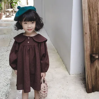 Gooporson есенни Детски рокли за момичета, модерно клетчатое принцеса рокля с дълъг ръкав сладко корейското малко бебешка рокля Vestidos