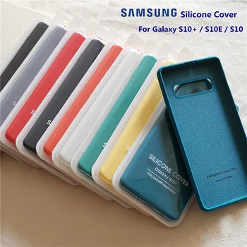 Samsung Galaxy S10 Plus Case S10+ S10e Lite Cover Копринено Мека На Допир Оригинален Стил Течна Силиконова Обвивка, Пълна Защита С Кутия