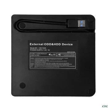 Ултра-тънък USB 3.0 външен CD / DVD-RW устройство Rom Записвачка Burner Сценарист 5 Gbit дата на предаване на 14. 8x14. 2x1. 8см за преносими компютри