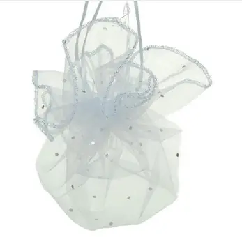100шт 26 35 40 см диаметър бял кръг органза чанти сватбена украса на партията сувенири Drawable подарък чанта бижута опаковка чанти чанти