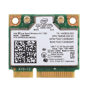 Мрежова карта Intel 7260HMW AC Mini Wireless PCI-E Network Card Dual Band WiFi 876 Mbps