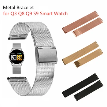 20 мм верижка от неръждаема стомана, каишка за Amazfit Bip Smart Watch подмяна на миланската Кореа гривна за Q3 Q8 Q8A В9 S9