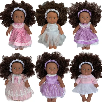 21 см 8 см Африканска кукла гъвкави става играчка Коледа е най-добрият подарък за малки момичета черни кукла играчка Експлозивна прическа кукла деца