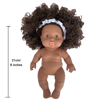 21 см 8 см Африканска кукла гъвкави става играчка Коледа е най-добрият подарък за малки момичета черни кукла играчка Експлозивна прическа кукла деца
