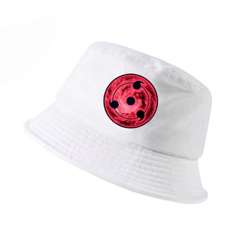 Аниме Наруто Sharingan Eye bucket hat Uchiha Obito Kakashi Mangekyou hat cosplay harajuku pop fishing hat gorro pescador