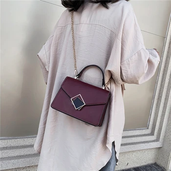 Верига Crossbody чанта за жени 2020 нови малки чанти високо качество изкуствена кожа чанта през рамо мода дами Messenger Ръчна чанта