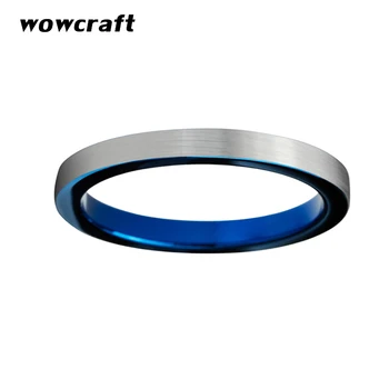 синьо покритие матово покритие вольфрамовое пръстен 4 мм за жени плоска повърхност, удобна за засаждане на годежен пръстен, годежен пръстен