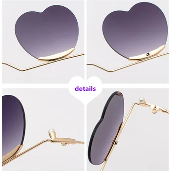 XojoX нов моден тренд слънчеви очила Жени наклон на океана парче слънчеви очила във формата на сърце метална рамка очила за мъже