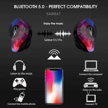X12 Pro TWS Bluetooth слушалки Безжични слушалки с безжична зарядно калъф 3D бас стерео звук водоустойчив с зарядно устройство скоростна