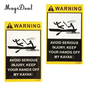 MagiDeal 2 бр. предупреждение графични етикети самозалепващи етикети за морски каяк Риболов надуваема лодка, кану кола камион броня прозорец