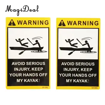 MagiDeal 2 бр. предупреждение графични етикети самозалепващи етикети за морски каяк Риболов надуваема лодка, кану кола камион броня прозорец
