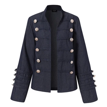 Якета, ежедневни дамски дънкови якета 2021 VONDA Female Button Up Long Sleeve Casual Solid Elegant Coats Plus Size S-5XL
