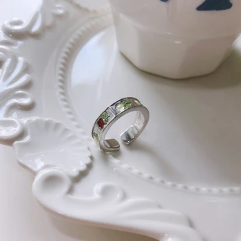 LouLeur S925 сребро Daisy Rose пръстени оригинален корейски стил на романтичен цвете открити пръстени за жени, сребро 925, бижута 2019
