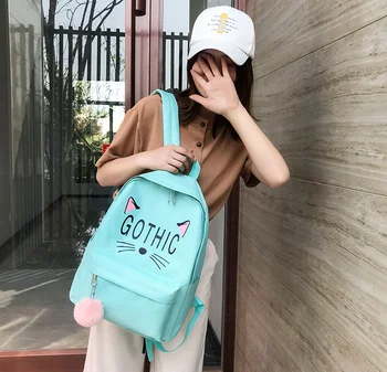 нов платно раница trend студентски bag момиче travel bag износоустойчива див раница campus 4-piece school bag computer backpack