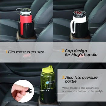Обновен е универсален автомобил поставки за чаши държач за напитки удължител адаптер за столче за кола с регулируема предпазна възглавница анти-разклащане на автомобилни аксесоари