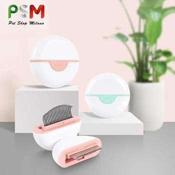 PSM Hair Removal turn on Hair clumps гребен за котки кръгла корона от неръждаема стомана Cat Brush Pet Products cat accessories