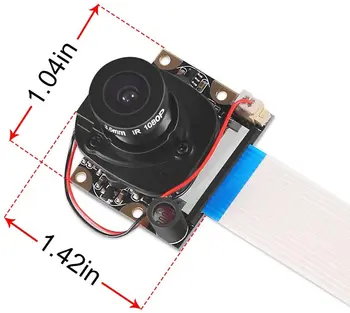Raspberry Pi 4 B 3 B+ камера модул за автоматично IR превключване дневно/нощно виждане видеомодуль регулируем фокус 5MP 1080p