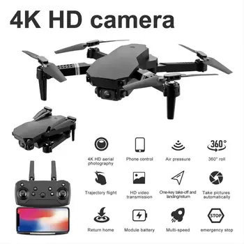 Rc Drone 4k HD широка камера, WiFi Fpv Drone Dual Camera Quadcopter Real Time Transmission Helicopter Toys Remote Control Toy